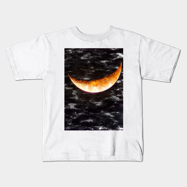 Close Up Detailed Partial Super Moon. For Moon Lovers Kids T-Shirt by ColortrixArt